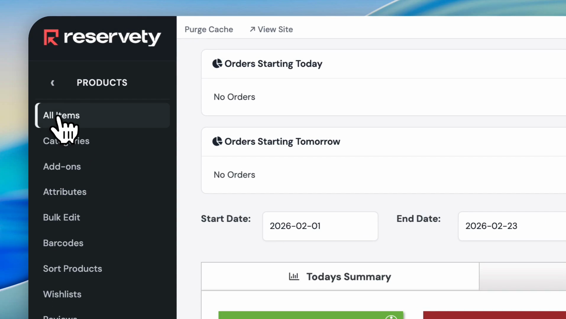 Step 2: Click All Items