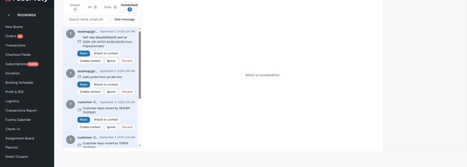 Unmatched messages queued with attach-to-contact actions